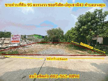 ขายด่วนที่ดิน 95 ตารางวา ซอยรังสิต-ปทุมธานี43 ตำบลบางพูน